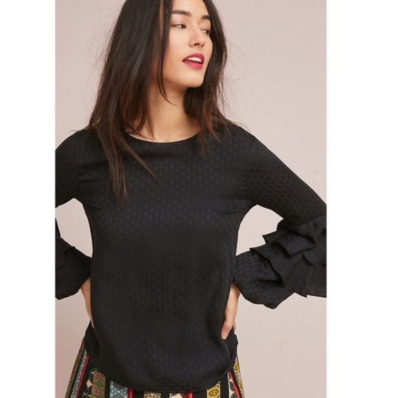 Anthropologie Tops - Anthropologie Gretchen Ruffle-Sleeve Blouse